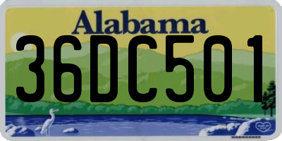 AL license plate 36DC501