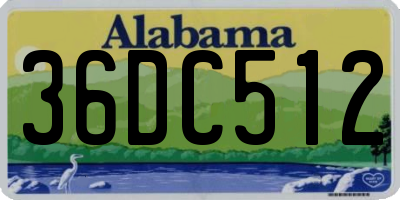 AL license plate 36DC512
