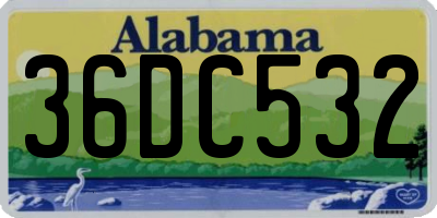AL license plate 36DC532
