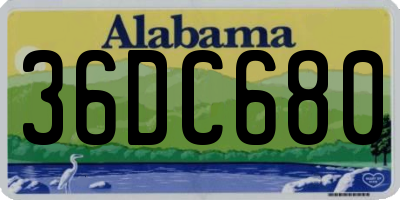 AL license plate 36DC680