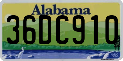 AL license plate 36DC910