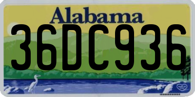 AL license plate 36DC936