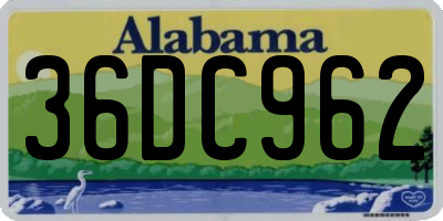 AL license plate 36DC962