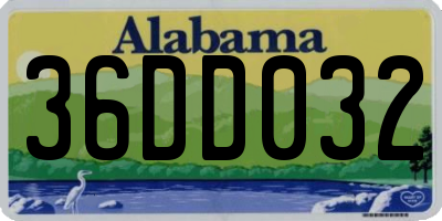 AL license plate 36DD032