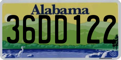 AL license plate 36DD122
