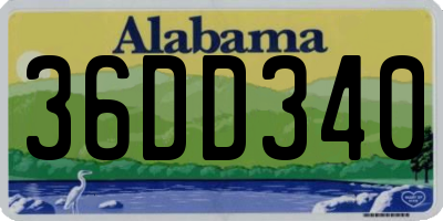 AL license plate 36DD340