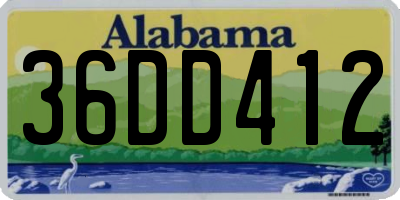 AL license plate 36DD412