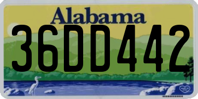 AL license plate 36DD442