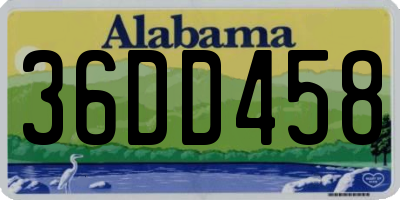 AL license plate 36DD458