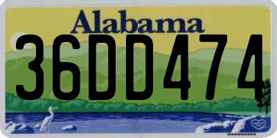 AL license plate 36DD474