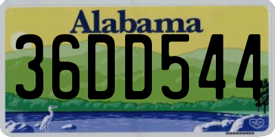 AL license plate 36DD544
