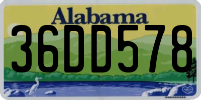 AL license plate 36DD578
