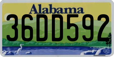 AL license plate 36DD592