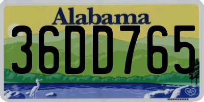 AL license plate 36DD765