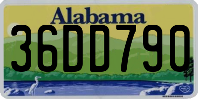 AL license plate 36DD790