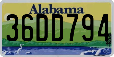 AL license plate 36DD794