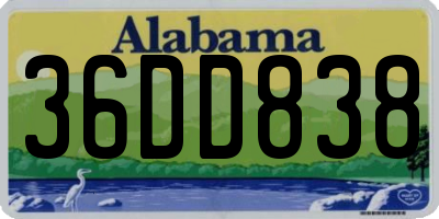 AL license plate 36DD838