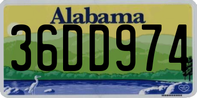 AL license plate 36DD974