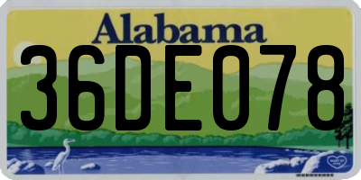 AL license plate 36DE078