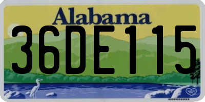 AL license plate 36DE115