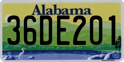 AL license plate 36DE201
