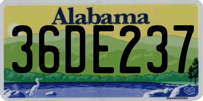 AL license plate 36DE237