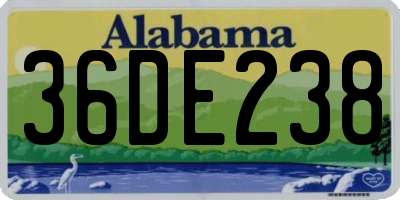 AL license plate 36DE238