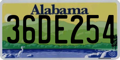 AL license plate 36DE254