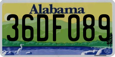 AL license plate 36DF089