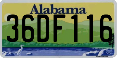 AL license plate 36DF116