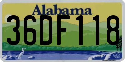 AL license plate 36DF118