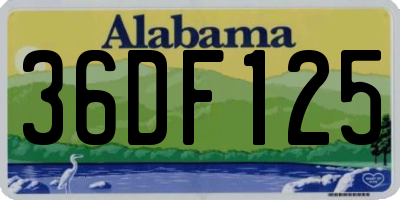 AL license plate 36DF125