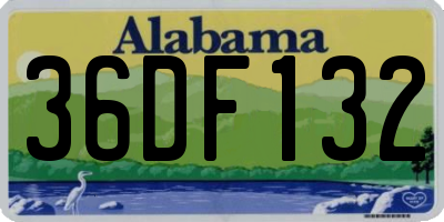 AL license plate 36DF132