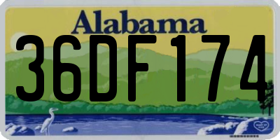 AL license plate 36DF174