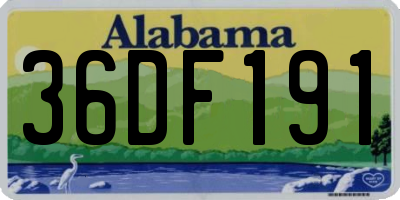 AL license plate 36DF191