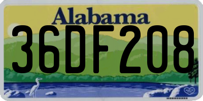 AL license plate 36DF208