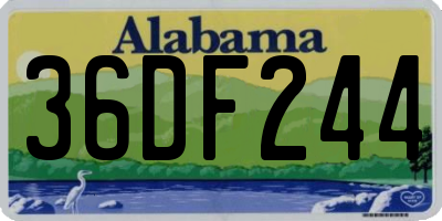 AL license plate 36DF244