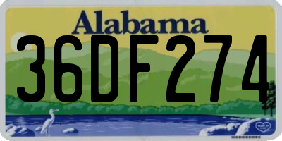 AL license plate 36DF274