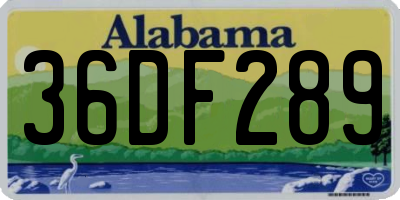 AL license plate 36DF289