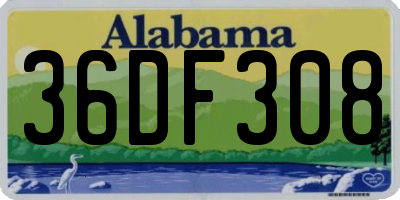 AL license plate 36DF308