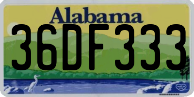 AL license plate 36DF333