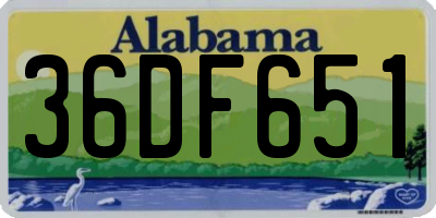 AL license plate 36DF651