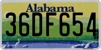 AL license plate 36DF654