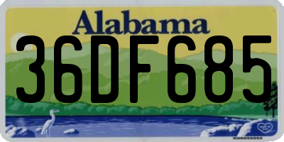 AL license plate 36DF685