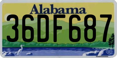 AL license plate 36DF687