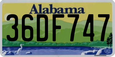 AL license plate 36DF747