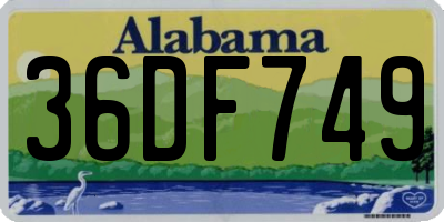 AL license plate 36DF749