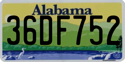 AL license plate 36DF752