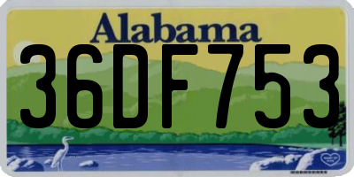 AL license plate 36DF753