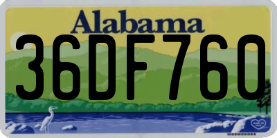 AL license plate 36DF760